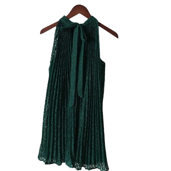 ERIN by Erin Fetherson Lace Emerald Green Halter Mini Dress Sz 2 Classy Elegant - Picture 2 of 10